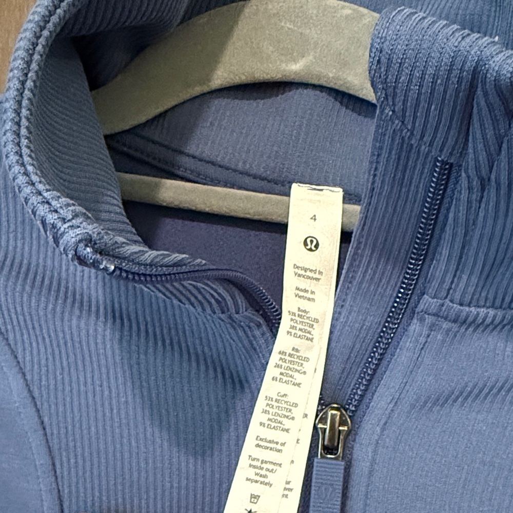 Lululemon Brushed Softstream half zip ribbed size 4 - Picture 2 of 5